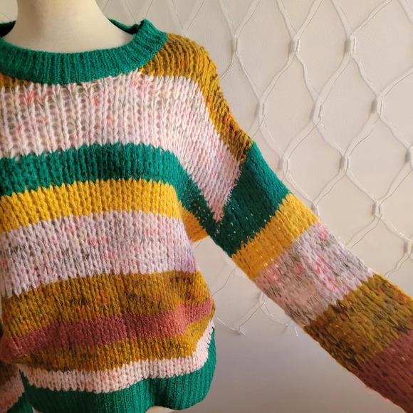 Gigio Sweater / Striped & Colorful / Oversized Small - Picture 4 of 6